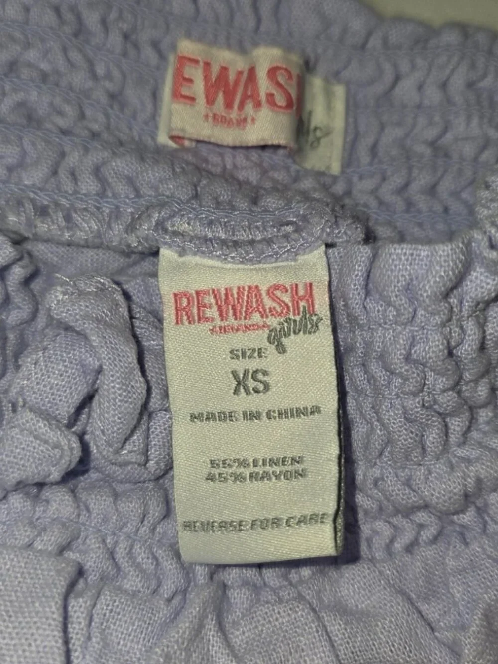 ReWash Shirt Shorts Set Little Girls XS Linen Blend Flutter Tank Top